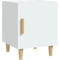 vidaXL Table de chevet Blanc Bois d'ingénierie