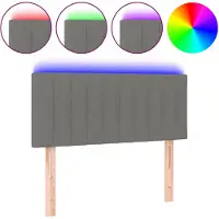 vidaXL Tête de lit LED gris foncé 100x5x78/88 cm Tissu