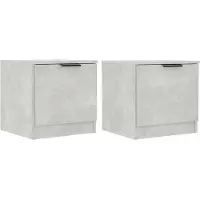 vidaXL Tables de chevet 2 pcs Gris béton 40x39x40 cm