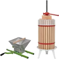 vidaXL Set de 2 pressoirs à fruits et à vin et d'un broyeur