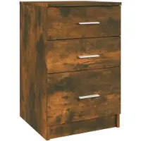 vidaXL Table de chevet Chêne fumé 40x40x63 cm Bois d'ingénierie