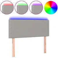 vidaXL Tête de lit LED gris clair 80x5x78/88 cm Tissu