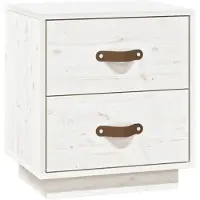 vidaXL Table de chevet Blanc 40x34x45 cm Bois de pin massif