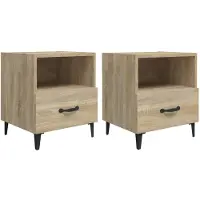 vidaXL Tables de chevet 2 pcs Chêne Sonoma Bois d'ingénierie