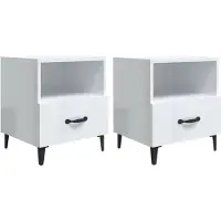 vidaXL Tables de chevet 2 pcs Blanc brillant Bois d'ingénierie