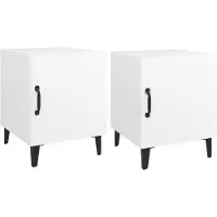 vidaXL Tables de chevet 2 pcs Blanc Bois d'ingénierie