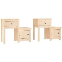 vidaXL Tables de chevet 2 pcs 79,5x38x65,5 cm Bois de pin massif