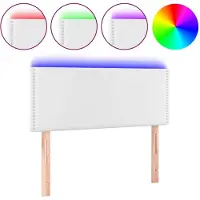 vidaXL Tête de lit à LED Blanc 80x5x78/88 cm Similicuir