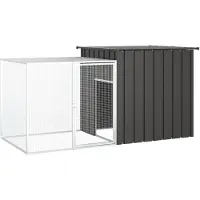 vidaXL Cage à lapins Anthracite 200x91x100 cm Acier galvanisé
