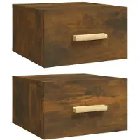vidaXL Tables de chevet murales 2 pcs chêne fumé 35x35x20 cm
