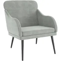 vidaXL Fauteuil Gris clair 63x76x80 cm Velours