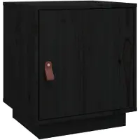 vidaXL Table de chevet Noir 40x34x45 cm Bois de pin massif