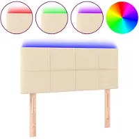 vidaXL Tête de lit LED Crème 80x5x78/88 cm Tissu