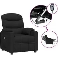 vidaXL Fauteuil relax électrique noir tissu