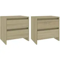 vidaXL Tables de chevet 2 pcs chêne sonoma bois d'ingénierie