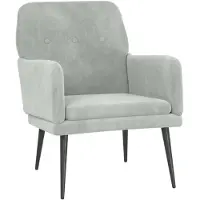 vidaXL Fauteuil Gris clair 62x79x79 cm Velours