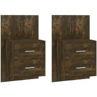 vidaXL Tables de chevet murales 2 pcs Chêne fumé