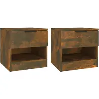 vidaXL Tables de chevet 2 pcs Chêne fumé Bois d'ingénierie