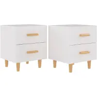 vidaXL Tables de chevet 2 pcs Blanc 40x35x47,5 cm