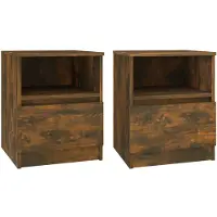 vidaXL Tables de chevet 2 pcs chêne fumé 40x40x50 cm bois d'ingénierie