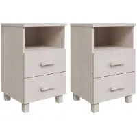 vidaXL Tables de chevet HAMAR 2 pcs Blanc 40x35x62 cm Bois massif