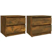 vidaXL Tables de chevet 2pcs Chêne fumé 50x39x43,5cm Bois d'ingénierie