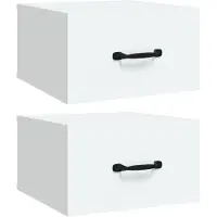 vidaXL Tables de chevet murales 2 pcs blanc 35x35x20 cm