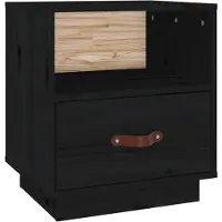 vidaXL Table de chevet Noir 40x34x45 cm Bois de pin massif