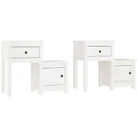 vidaXL Tables de chevet 2 pcs Blanc 79,5x38x65,5 cm Bois de pin massif