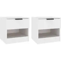 vidaXL Tables de chevet 2 pcs Blanc Bois d'ingénierie