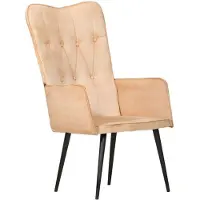 vidaXL Chaise à oreilles Crème Toile
