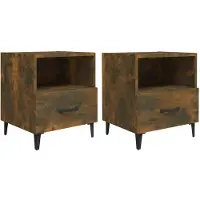 vidaXL Tables de chevet 2 pcs Chêne fumé Bois d'ingénierie