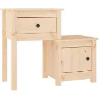 vidaXL Table de chevet 79,5x38x65,5 cm Bois de pin massif