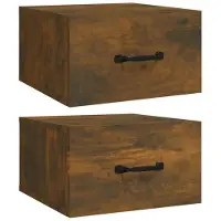 vidaXL Tables de chevet murales 2 pcs Chêne fumé 35x35x20 cm
