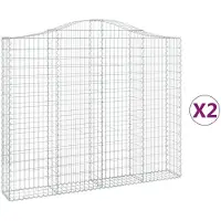 vidaXL Gabions 2 pcs voûtés 200x30x160/180 cm en fer