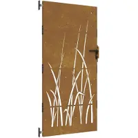 vidaXL Portail de jardin 85x175 cm acier corten conception d'herbe
