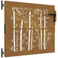 vidaXL Portail de jardin 85x75 cm acier corten design de bambou