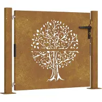vidaXL Portail de jardin 105x105 cm acier corten conception de l'arbre