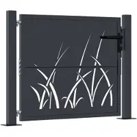 vidaXL Portail de jardin Anthracite 105 x 105 cm Acier Design Herbe