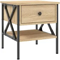 vidaXL Table de chevet chêne sonoma 40x42x45 cm bois d'ingénierie