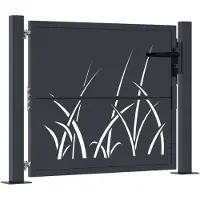 vidaXL Portail de jardin Anthracite 105x80 cm Acier Design Herbe
