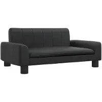 vidaXL Canapé pour enfants noir 70x45x30 cm similicuir