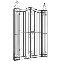 vidaXL Portail de jardin noir 121x8x180 cm fer forgé