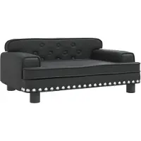 vidaXL Lit pour chien noir 70x45x30 cm similicuir