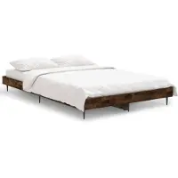 vidaXL Cadre de lit sans matelas chêne fumé 120x190 cm bois composite