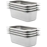 vidaXL Récipients Gastronorm 8 pcs. GN 1/3 100 mm acier inoxydable