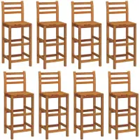 vidaXL Tabouret de bar 8 pcs. Bois massif acacia