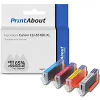 PrintAbout Cartouche compatible pour Canon CLI-551 C/M/Y/BK XL - 4 couleurs - Grande capacité - Multipack