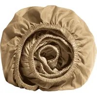 Yumeko - Drap housse - Satin De Coton - 140x200x30 - Beige