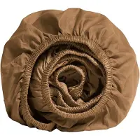 Yumeko - Drap housse - Satin De Coton - 160x200x30 - Marron